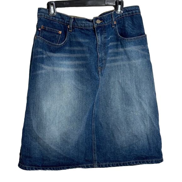 Ralph Lauren Polo Jeans Vintage Y2K Denim Knee Length Skirt Size 14 - Picture 1 of 6